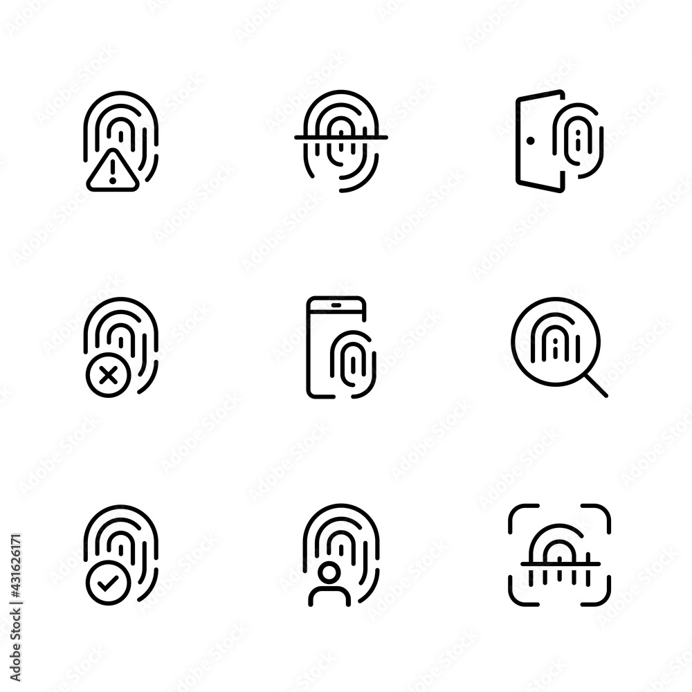 Fingerprint Vector Illustration collection Fingerprint Vector Illustration collection