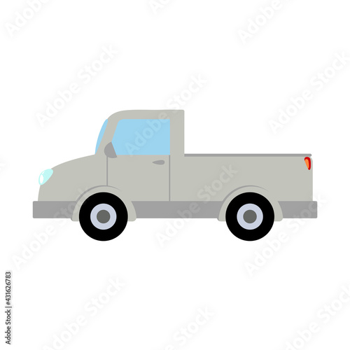 Business sedan, car, cargo truck, farm car, buses cartoon icon vector illustration