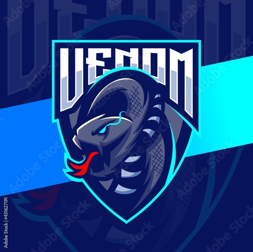 venom viper snake mascot esport logo design character