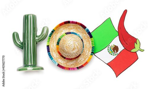 Mexican flag, chili pepper,...