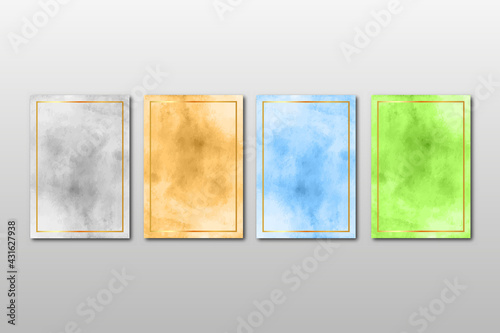 watercolor hand painted background texture. aquarelle abstract emerald backdrop. horizontal template
