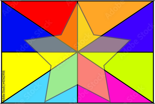 full color bangroun with a star in the middle
