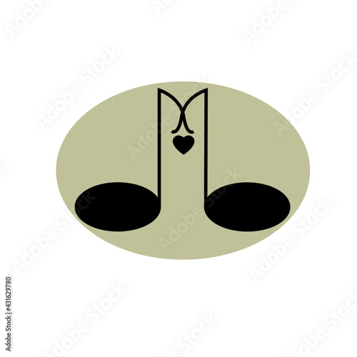 the image icon of two musical notes which means a love song