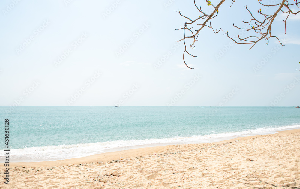The atmosphere of the beach with beautiful sea and waves. The atmosphere of the beach with beautiful sea and waves.