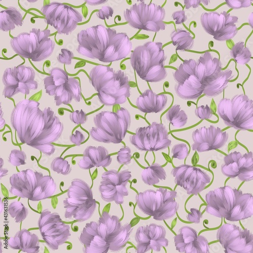 Seamless image of flower buds  pattern. A natural illustration. Design of wallpaper  fabrics  textiles  posters  packaging  gift paper. 