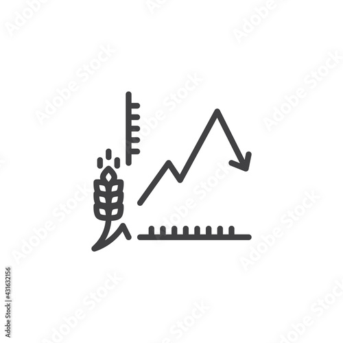 Harvest, crop chart line icon