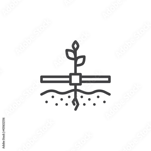 Crop cultivation line icon