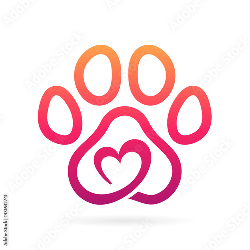 anima foot print vector logo icon
