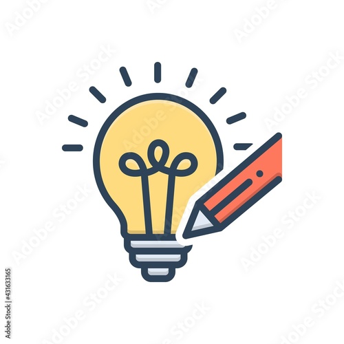 Color illustration icon for drawn