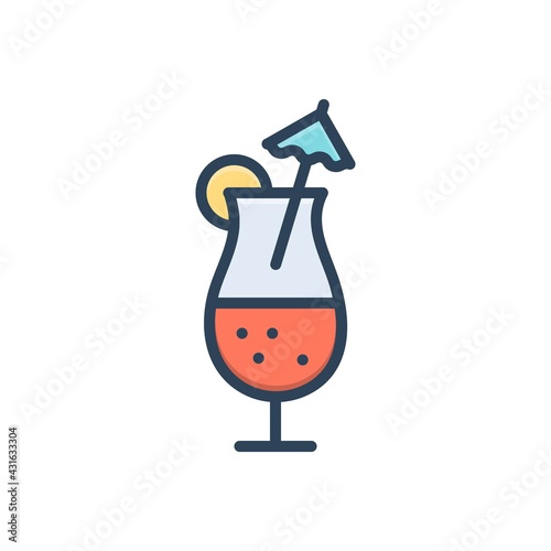 Color illustration icon for beverages