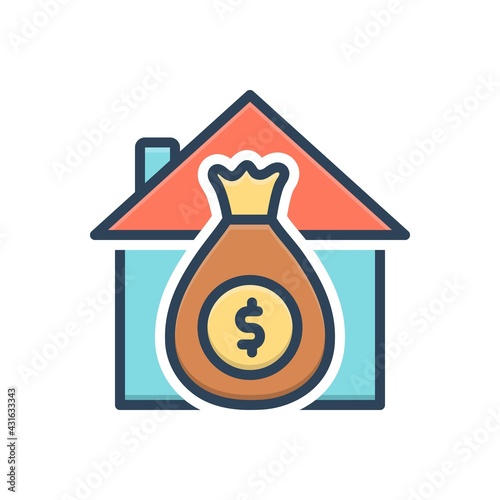 Color illustration icon for mortgages