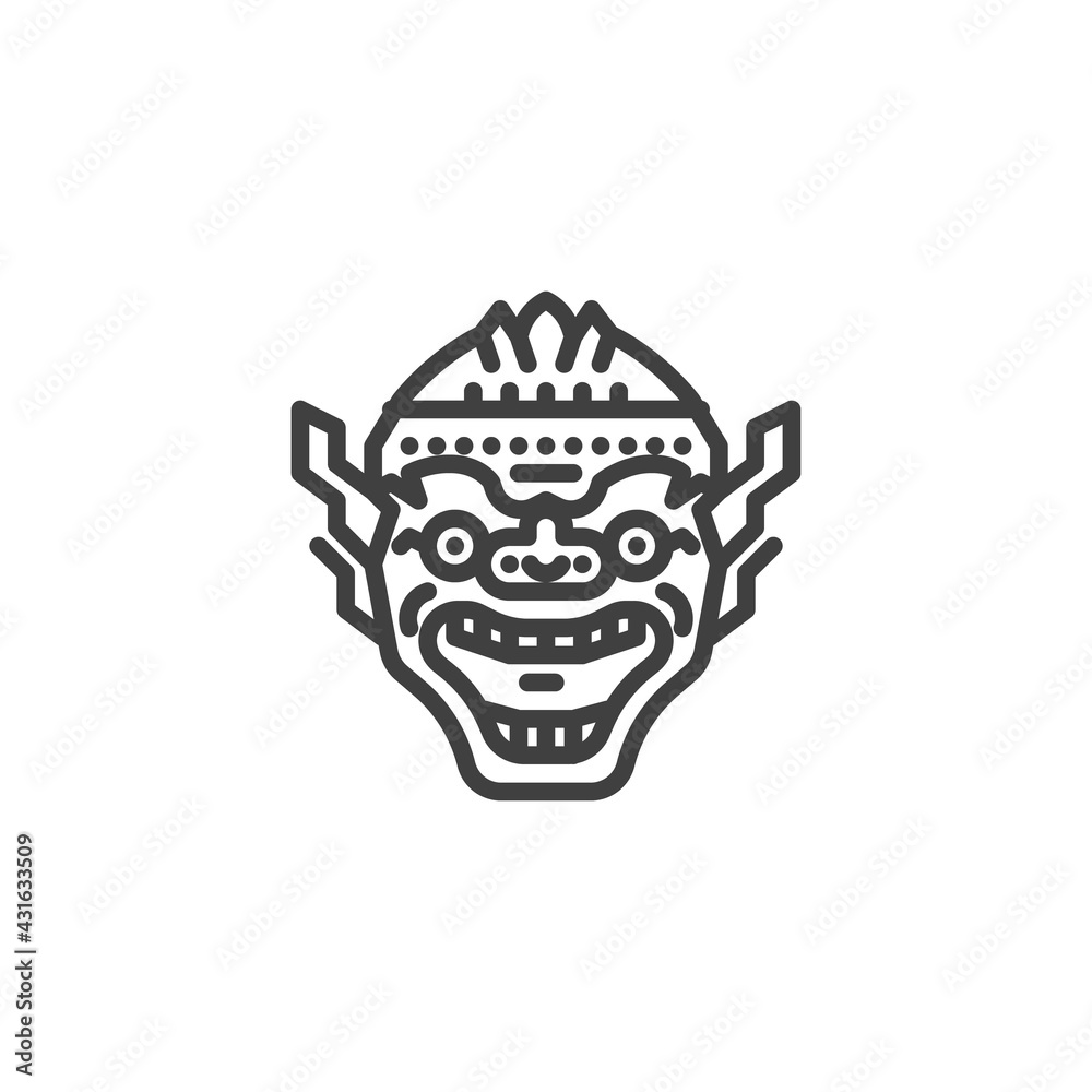 Thai mask line icon