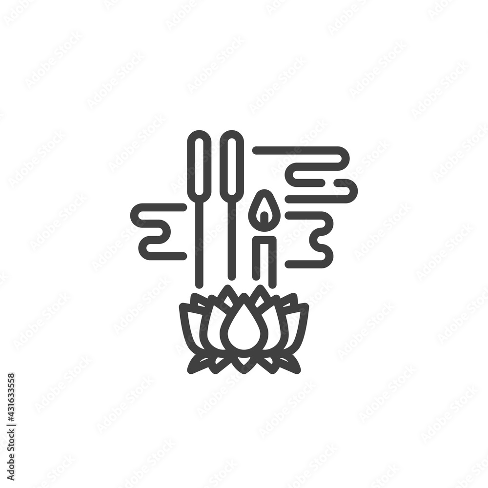 Thai spa line icon