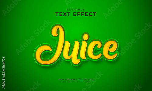 Fototapeta Naklejka Na Ścianę i Meble -  Juice editable text style effect