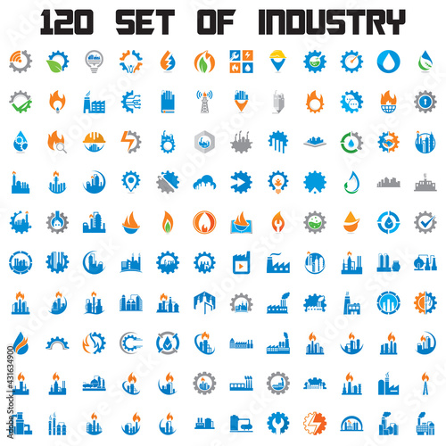 set of factory vector , set of industry logo