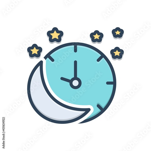 Color illustration icon for tonight