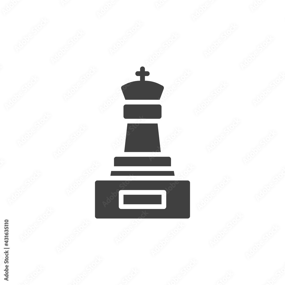 Chess trophy vector icon Chess trophy vector icon