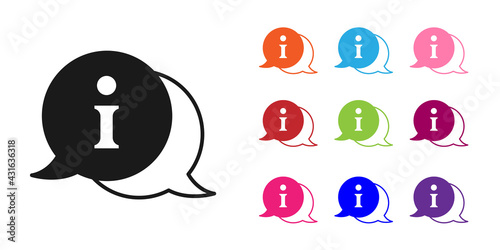 Black Information icon isolated on white background. Set icons colorful. Vector