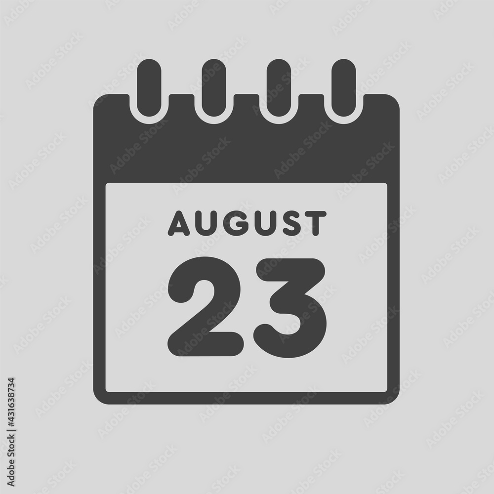 Icon day date 23 August, template calendar page Icon day date 23 August, template calendar page
