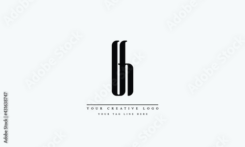Letter Logo Design with Creative Modern Trendy Typography bh hb b h