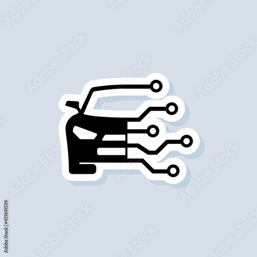 Car service sticker, logo, icon. Vector. Diagnostics car tech icon logo. Diagnostics car icons. Vector on isolated background. EPS 10
