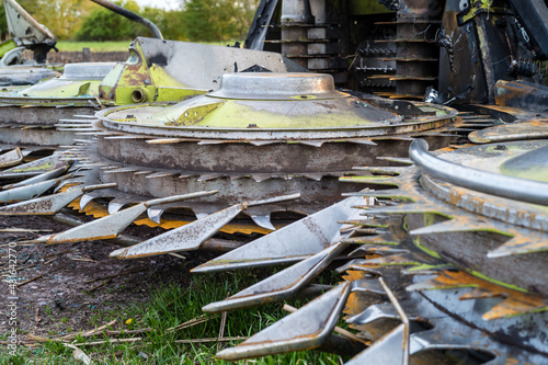 details of a destroyed harvestor photo