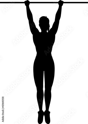 懸垂する女性