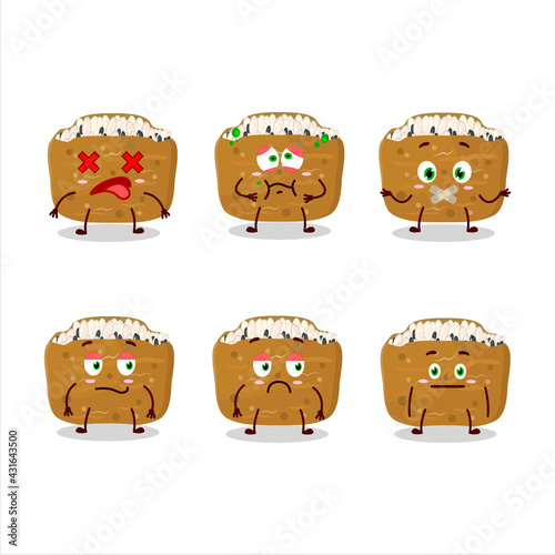 Inarizushi cartoon in character with nope expression