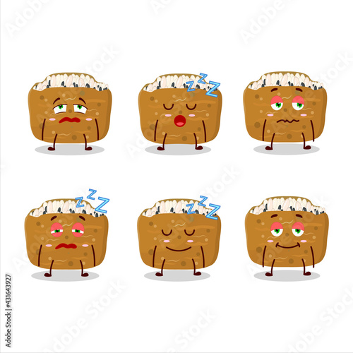 Cartoon character of inarizushi with sleepy expression