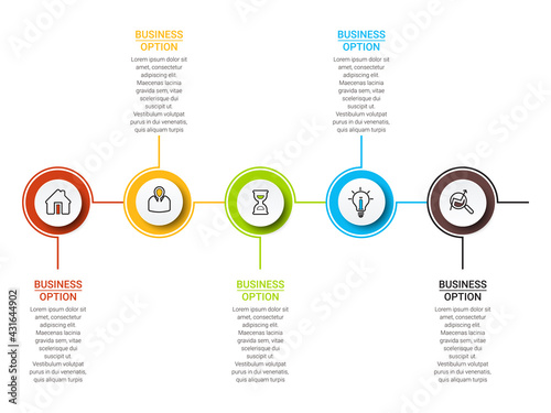 Business Infographics circle origami style Vector illustration. Can be used for flow charts, presentations, web sites, banners, printed materials. EPS 10
