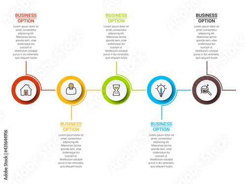 Business Infographics circle origami style Vector illustration. Can be used for flow charts, presentations, web sites, banners, printed materials. EPS 10
