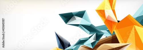 Vector 3d triangles and pyramids abstract background for business or technology presentations, internet posters or web brochure covers