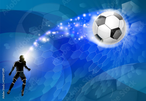 Soccer Silhouette Man Abstract Football Background