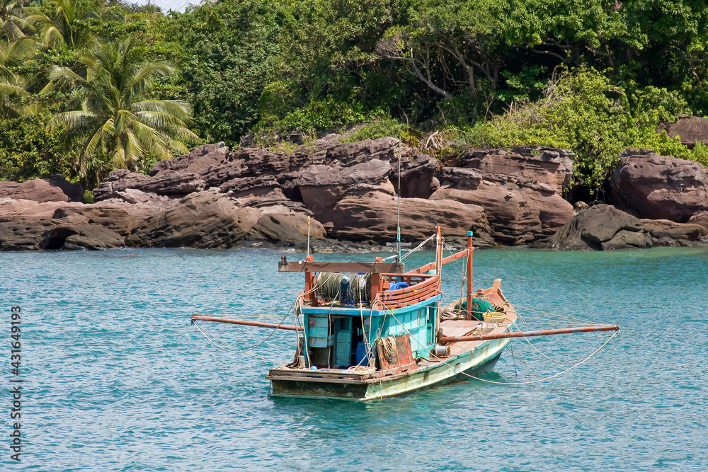 Fishing boat on the island of Phu Quoc, Vietnam, Asia