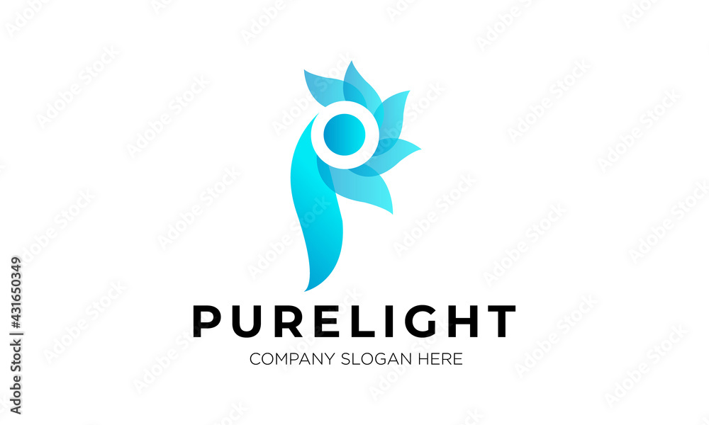 Fototapeta premium P letter logo flower look for professional business.