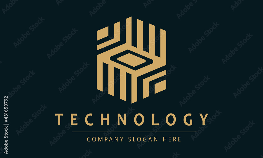 Fototapeta premium technology company logo for any kind of business and also for corporate