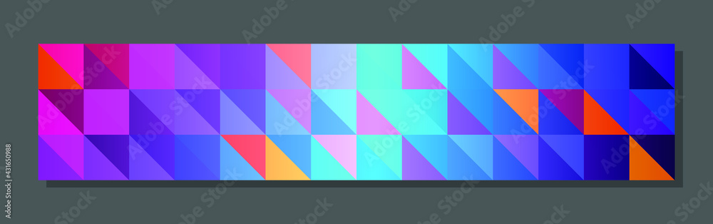 Bright rainbow background of triangles with backlight effect