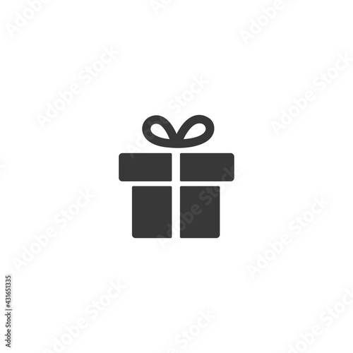 Gift. Box with ribbon. Isolated icon. Commerce glyph vector illustration