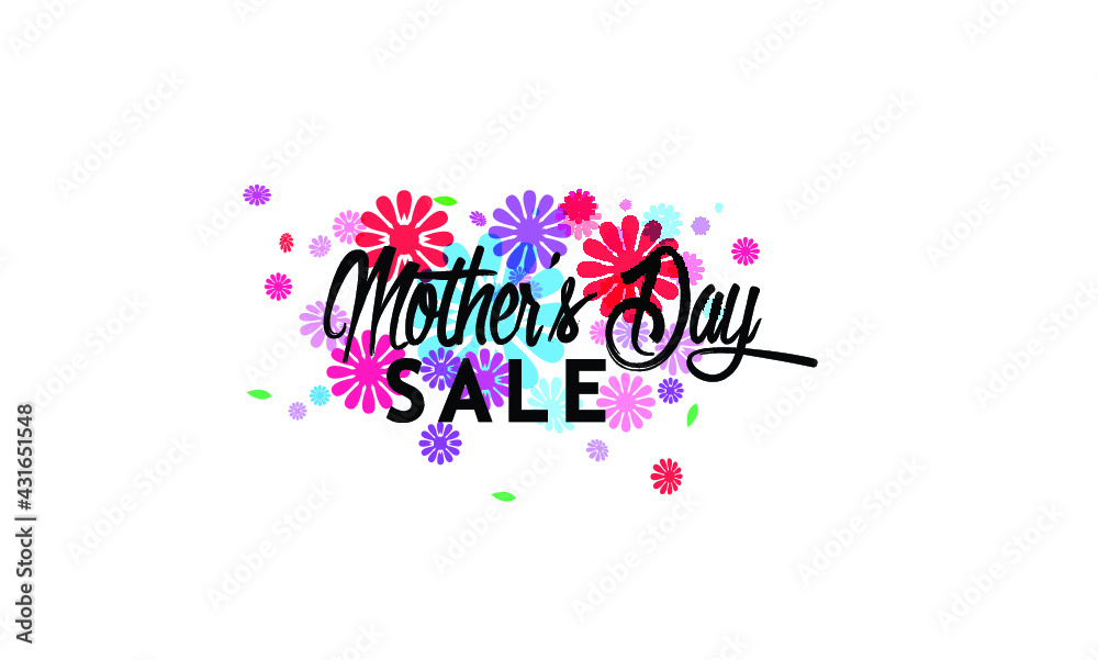 A modern illustration of a happy mother's day, with paper flowers and letter on. The illustration can be used in the newsletter, brochures, postcards, tickets, advertisements, banners, greetings, card