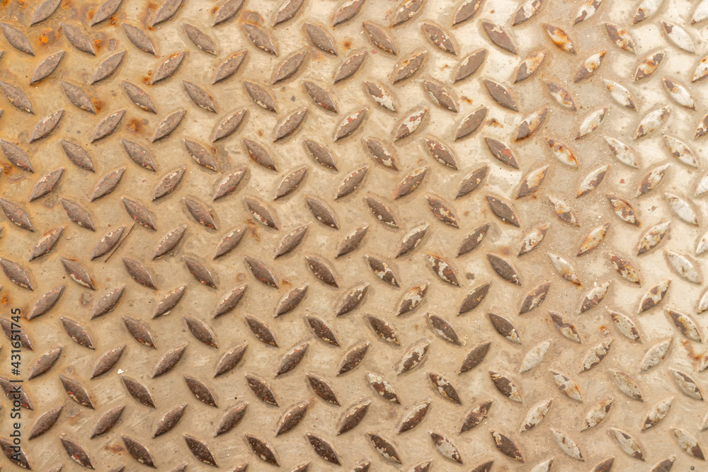 Metal sheet old foot pad with rust Metal sheet old foot pad with rust