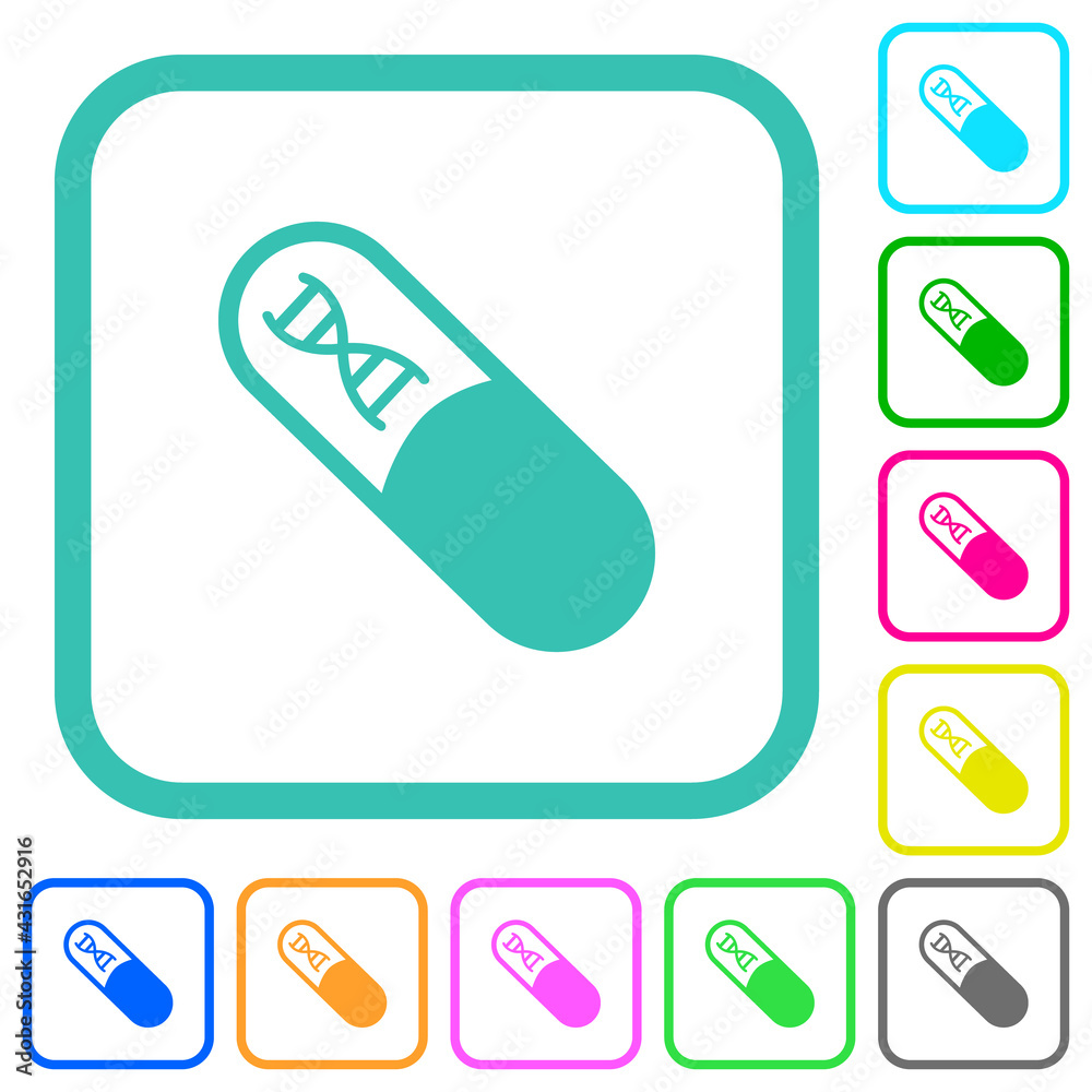 Medicine with dna molecule vivid colored flat icons Medicine with dna molecule vivid colored flat icons
