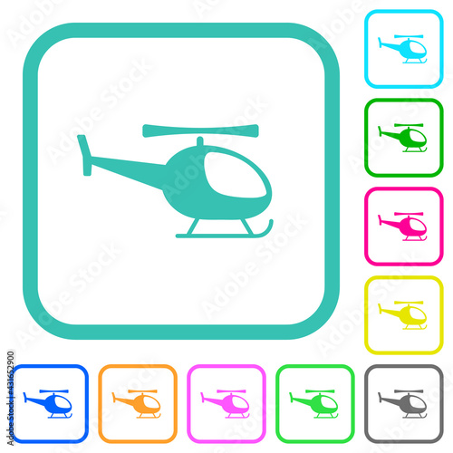 Helicopter vivid colored flat icons