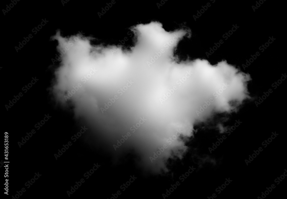 White cloud isolated on black background White cloud isolated on black background