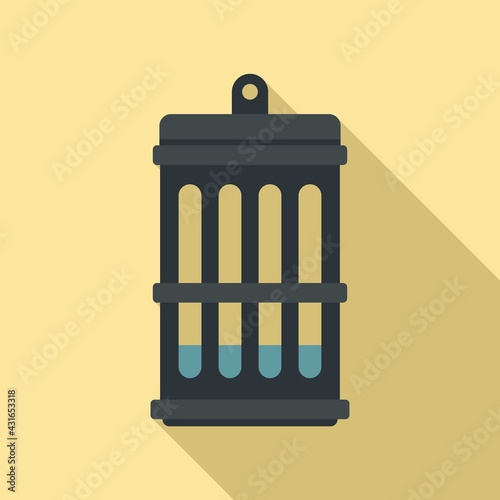 Insect lamp icon, flat style
