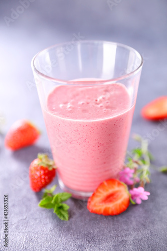 strawberry smoothie or strawberry milkshake