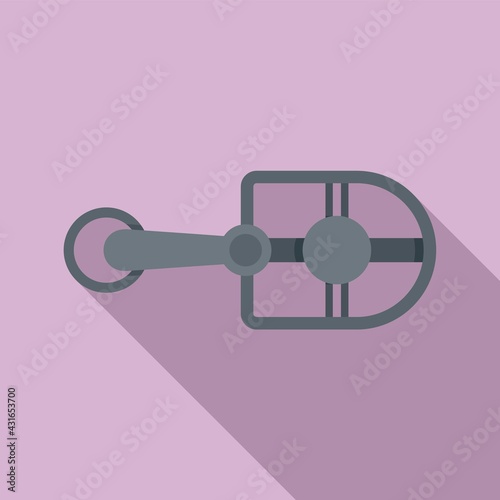 Animal foot trap icon, flat style