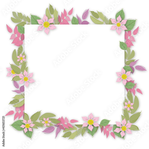 frame of flowers, illustration