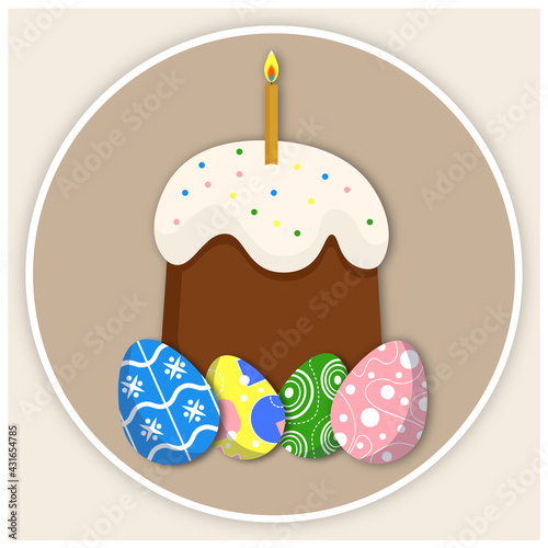 Easter cake with eggs