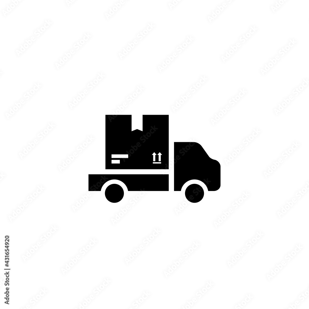 Delivery truck with goods, parcels. Shipping, package service, transportation, container. Delivery truck with goods, parcels. Shipping, package service, transportation, container.