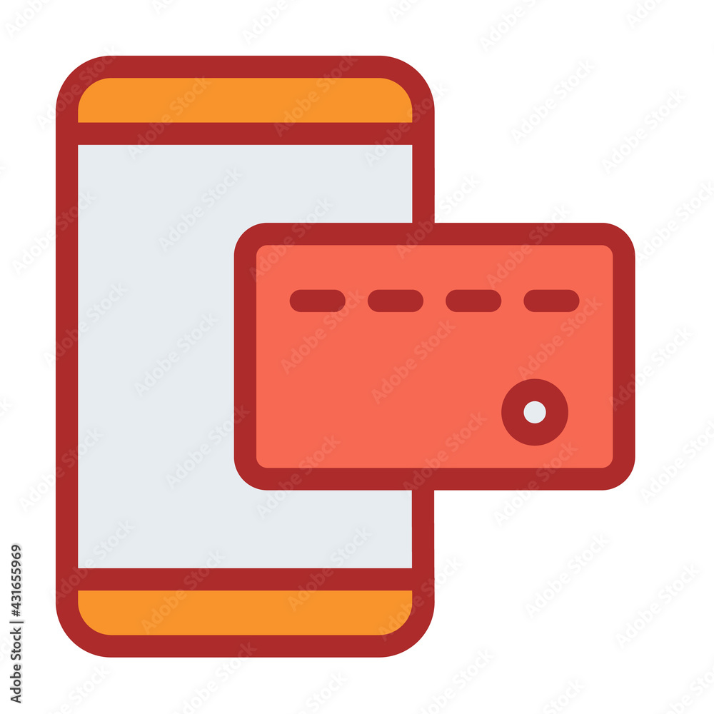 mobile payment transfer card single isolated icon with filled line style mobile payment transfer card single isolated icon with filled line style